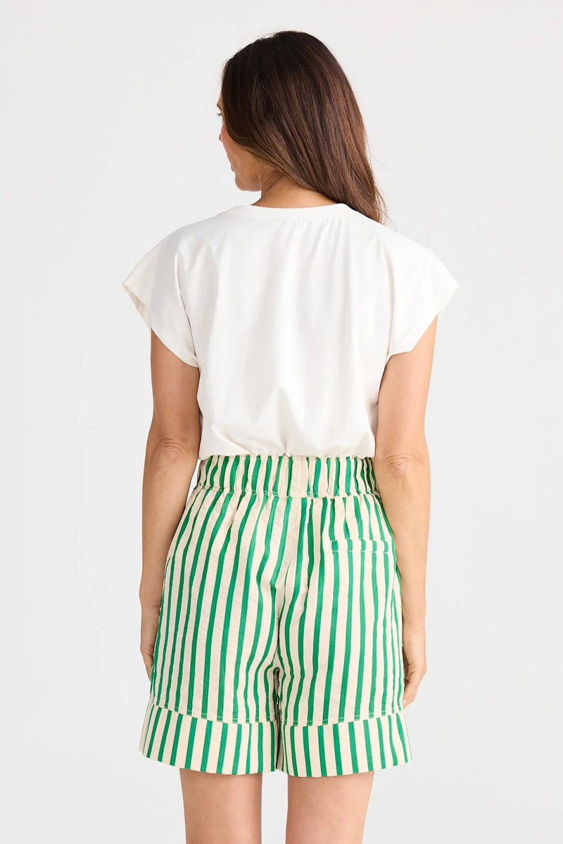 Brave & True Esplanade Short, Jade Stripe