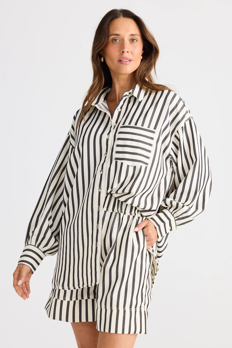 Brave & True Esplanade Short, Black Stripe