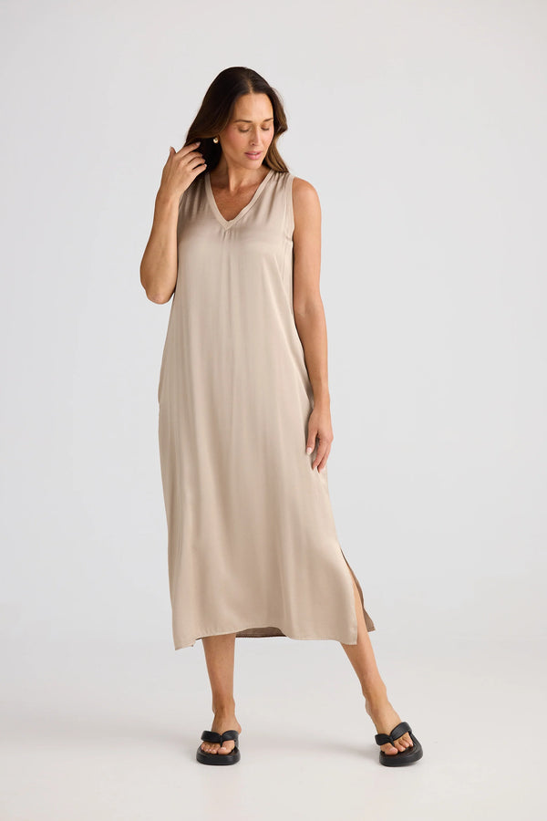 Brave & True Celine Dress,  Stone Taupe