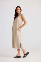 Brave & True Celine Dress,  Stone Taupe