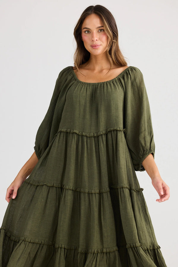 Grenadine Dress, Olive