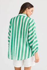 Cliffside Shirt, Green Stripe