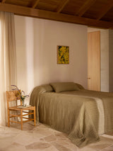 Ava Stripe Khaki Bedcover, Grand
