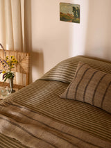 Ava Stripe Khaki Bedcover, Grand