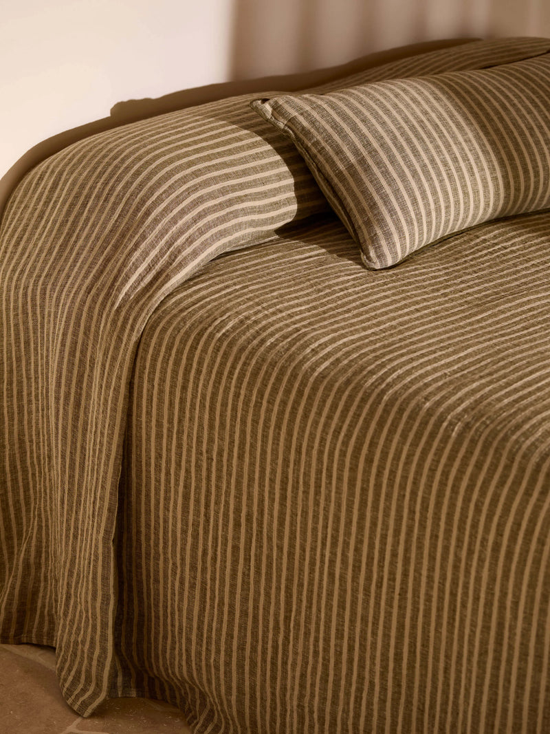 L&M Ava Khaki Stripe Cushion