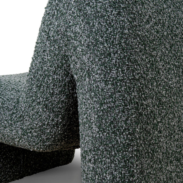 Fabric Lounge Chair, Green Boucle