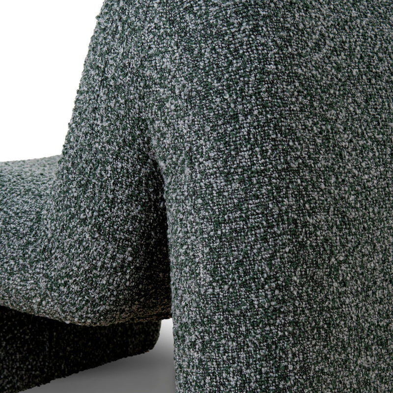 Fabric Lounge Chair, Green Boucle