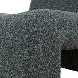Fabric Lounge Chair, Green Boucle