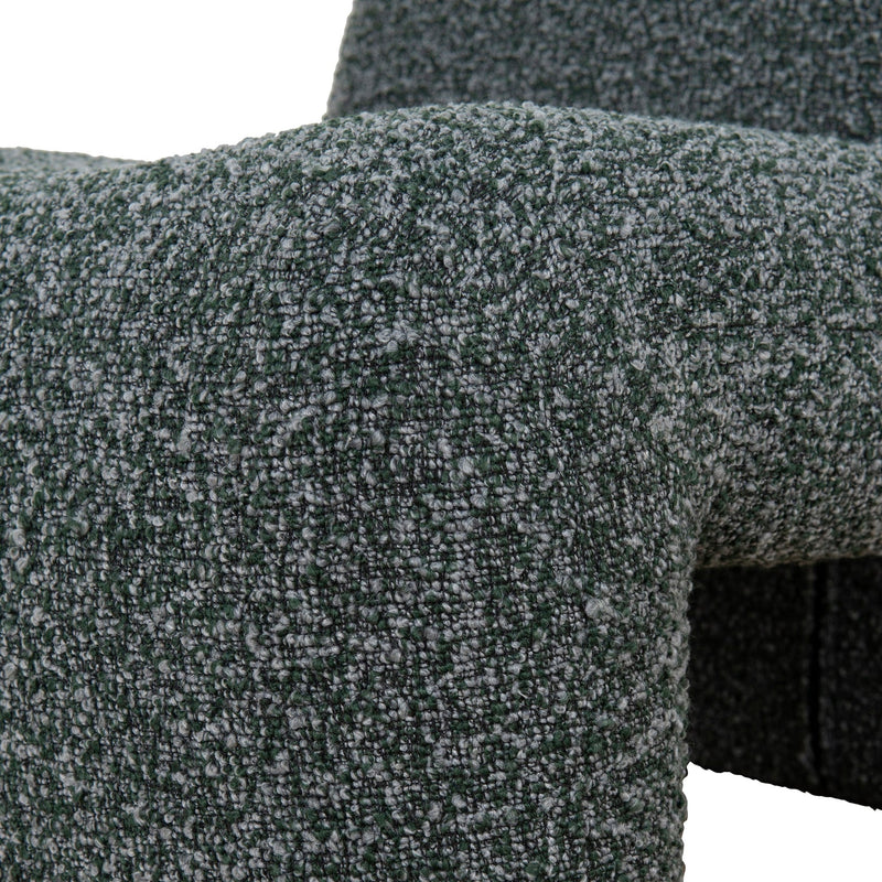 Fabric Lounge Chair, Green Boucle