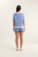 Alessandra Rae Top, Cornflower White