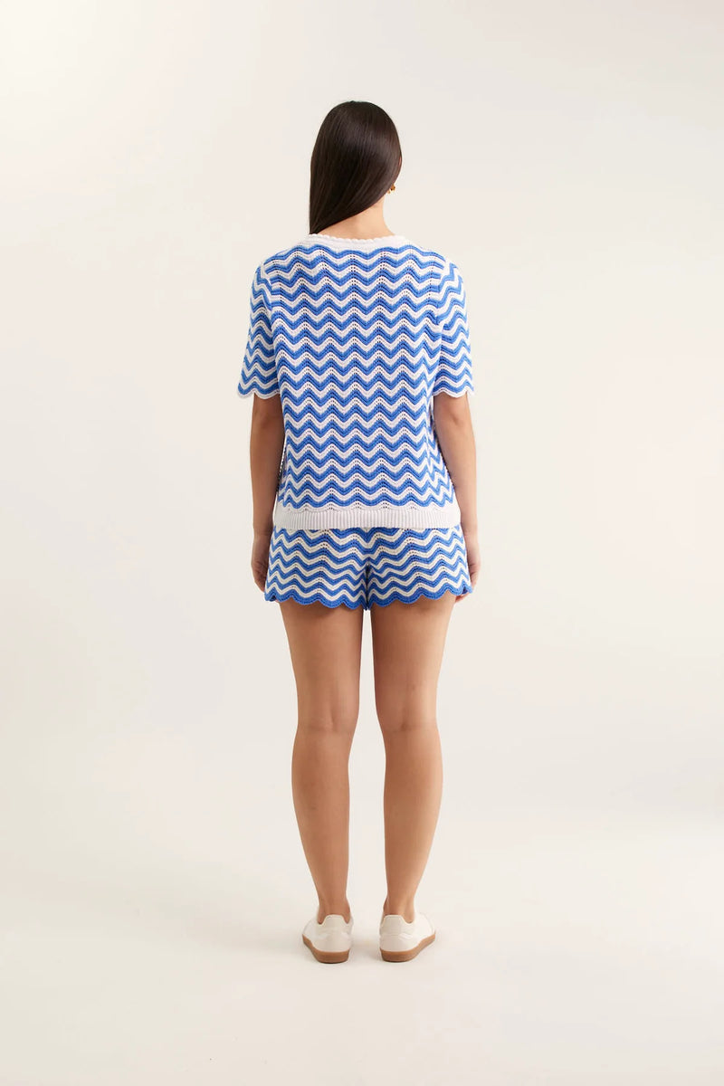 Alessandra Rae Top, Cornflower White