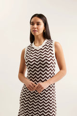 Alessandra Riva Dress, Choc/Ivory