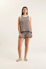 Alessandra Pearle Top, Choc/Ivory