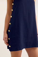 Alessandra Lola Linen Dress, Navy