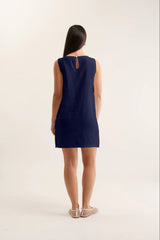 Alessandra Lola Linen Dress, Navy