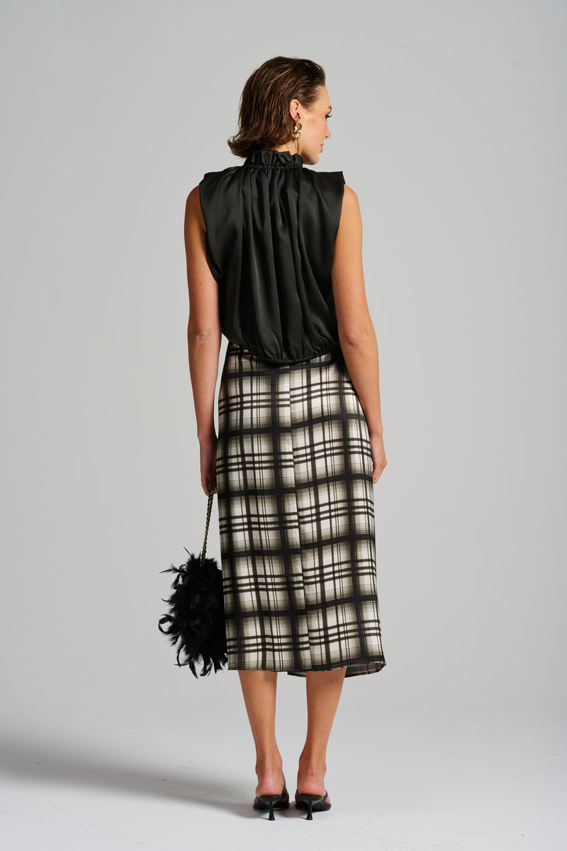 Le Check Wrap Skirt