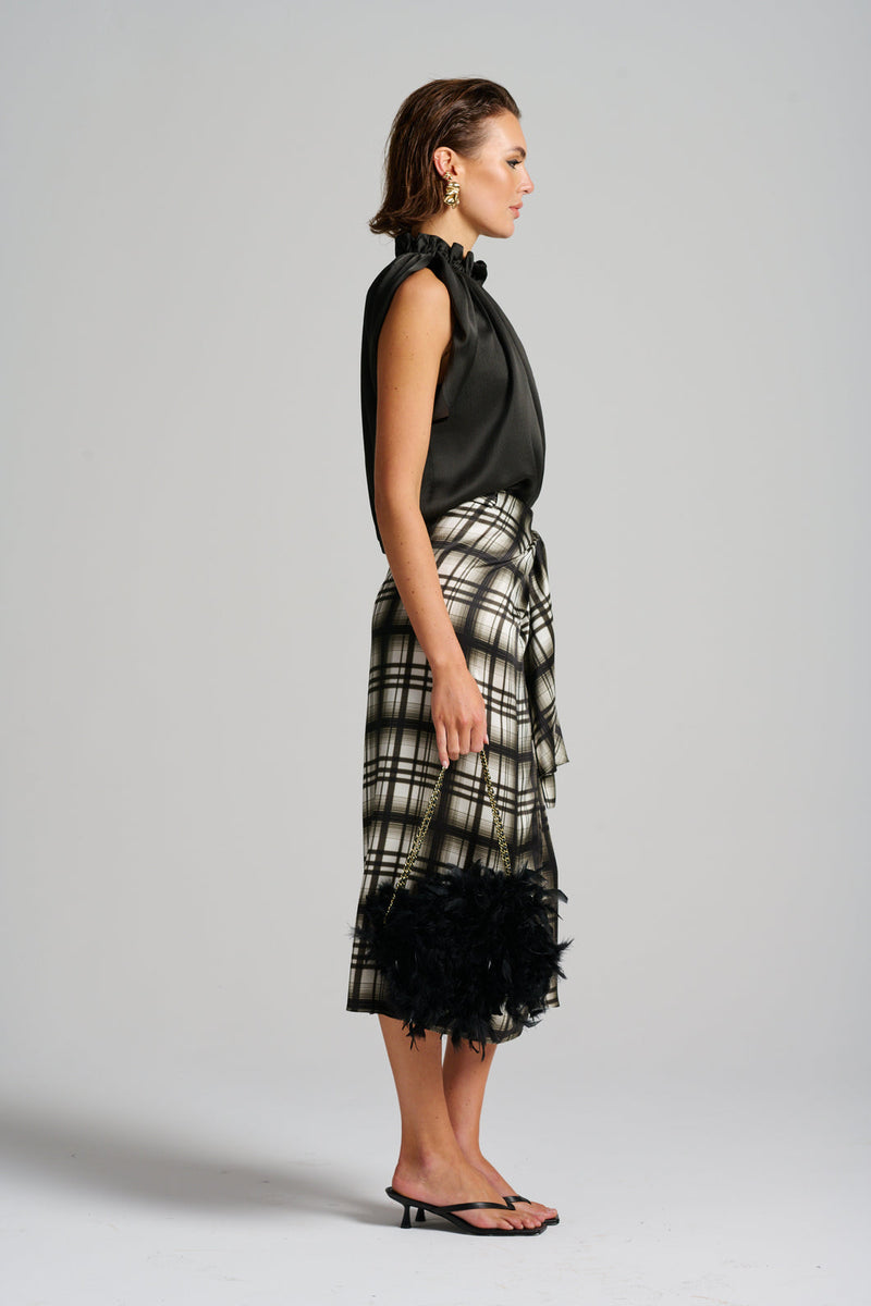 Le Check Wrap Skirt
