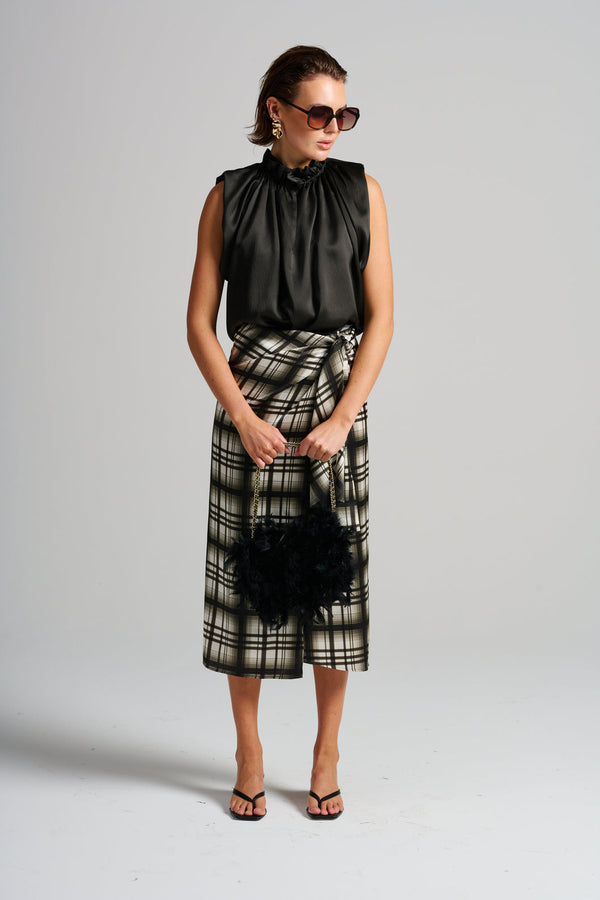 Le Check Wrap Skirt