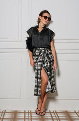 Le Check Wrap Skirt