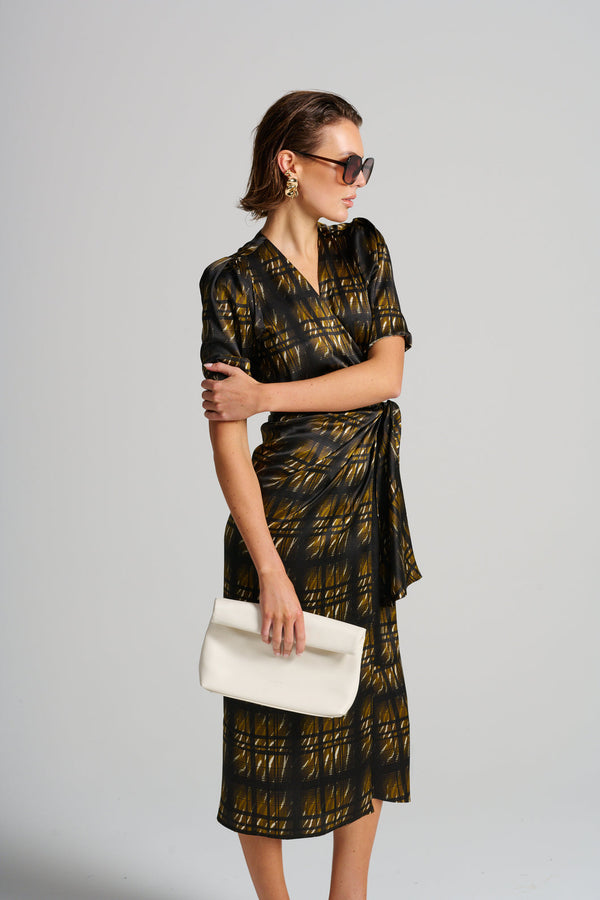 Le Cocktail Print Dress, Olive/Black
