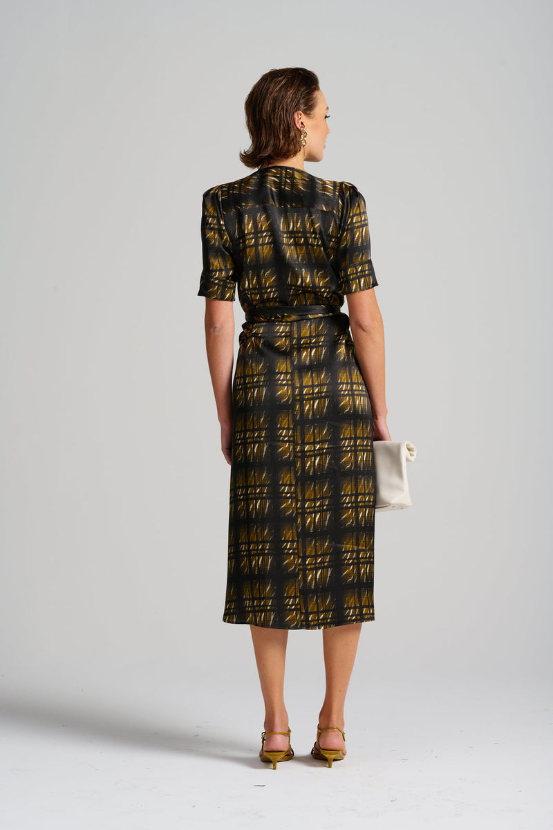 Le Cocktail Print Dress, Olive/Black