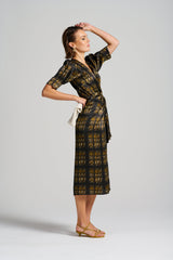 Le Cocktail Print Dress, Olive/Black