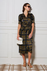 Le Cocktail Print Dress, Olive/Black
