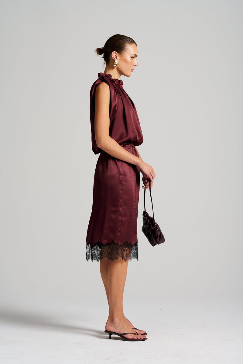 Le Cocktail Skirt, Burgundy