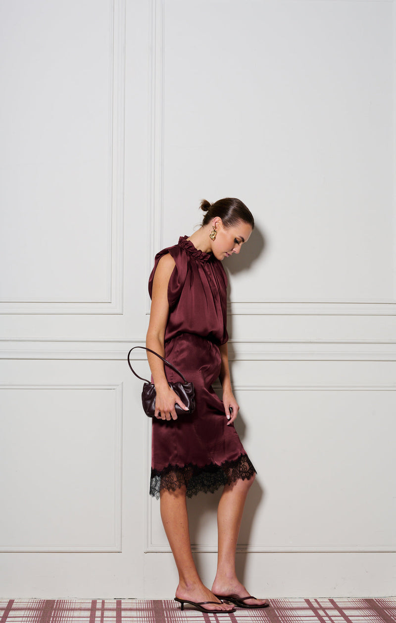 Le Cocktail Skirt, Burgundy