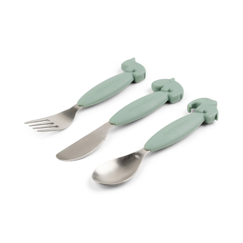 Done by Deer Easy Grip Cutlery Set Green