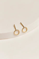 Thurston & Lovey Circle Stud Earring Gold