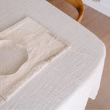 Eadie Zayra Tablecloth, Ivory/Natural Stitch 180x300cm