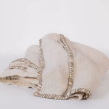 Eadie Zayra Tablecloth, Ivory/Natural Stitch 180x300cm