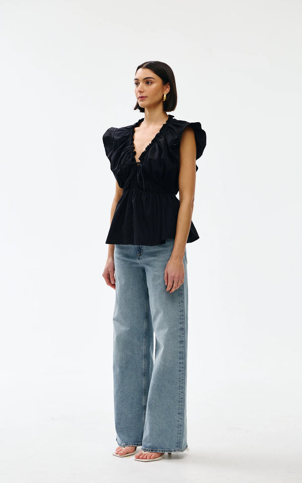 Kinny Bobbie Top, Black