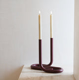 Viah Candle Holder, Burgundy