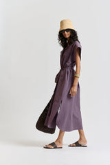 le stripe Le Kaftan Dress Faded Aubergine