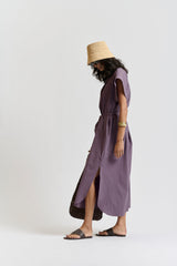 le stripe Le Kaftan Dress Faded Aubergine