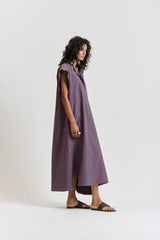 le stripe Le Kaftan Dress Faded Aubergine