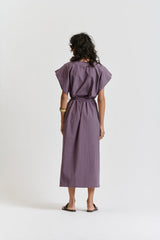 le stripe Le Kaftan Dress Faded Aubergine