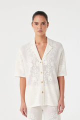 Arcaa Aster Crochet Shirt, Cream