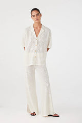 Arcaa Aster Crochet Shirt, Cream