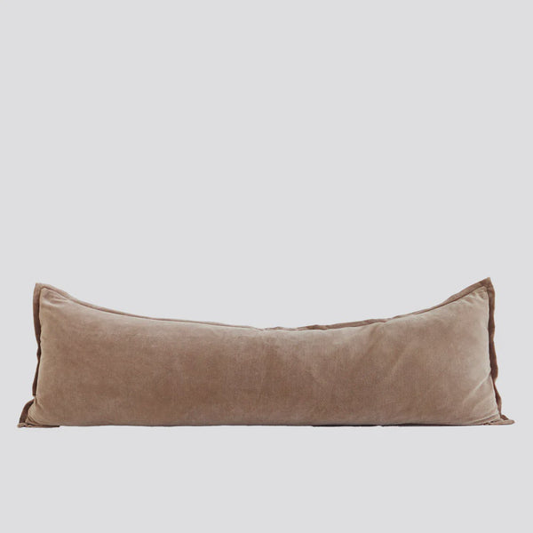 Eadie Evelyn Velvet Long Lumbar Cushion Natural