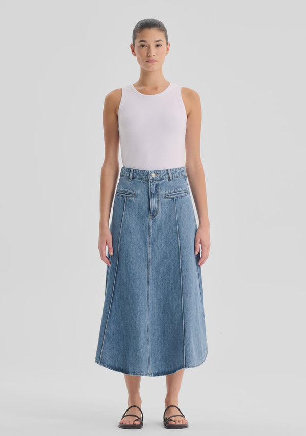 Morrison Jacque Denim Skirt, Light Blue
