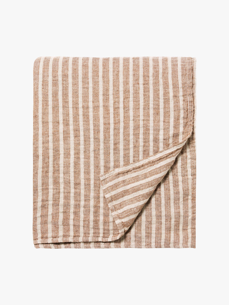 Ava Stripe Toffee Bedcover, Grand