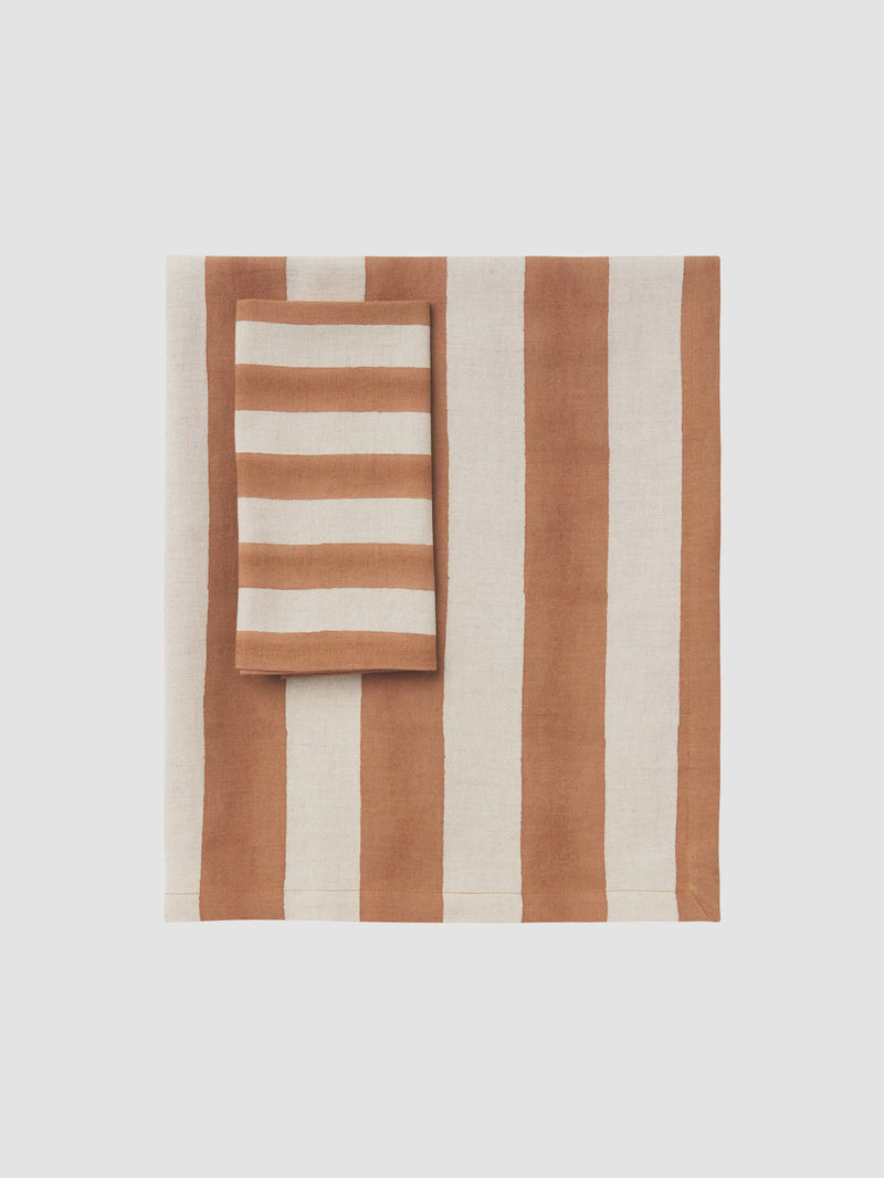 Riviera Terracotta Grand Tablecloth 150x300