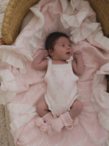 Summer Bow Frill Romper, Milk