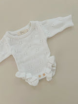 Pointelle Romper, Milk, NB