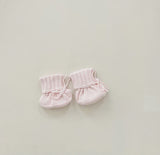 Cuff Newborn Lace Booties, Baby Pink