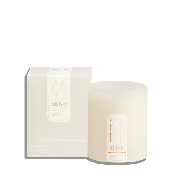 Al.ive Soy Candle, Mango & Lychee