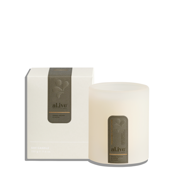 Al.ive Soy Candle, Green Pepper & Lotus